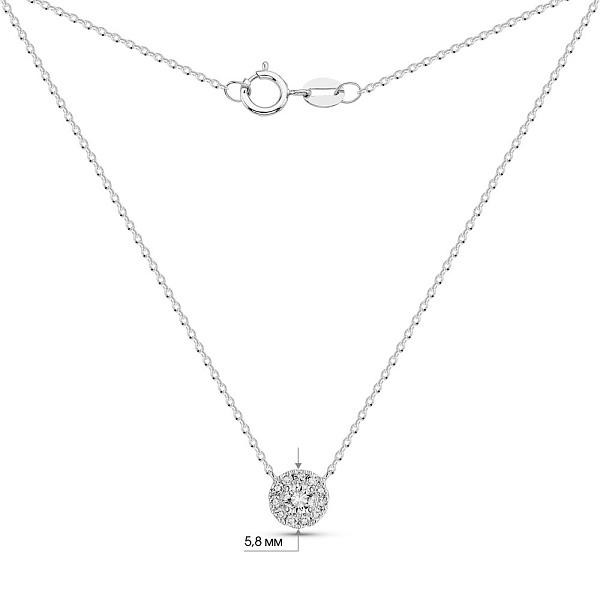 Кольє з білого золота з діамантами (арт. Ц341639015б) – зображення 4