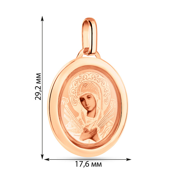 Золотая ладанка Божья Матерь «Семистрельная» (арт. 401700С) – изображение 3