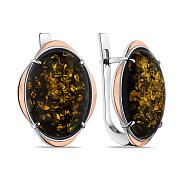 Фото Серебряные серьги с янтарем (арт. 7202/318Ясп)