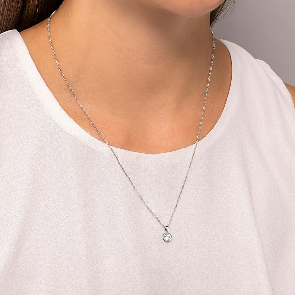 Золотая подвеска с фианитом (арт. 440427б) – изображение 2