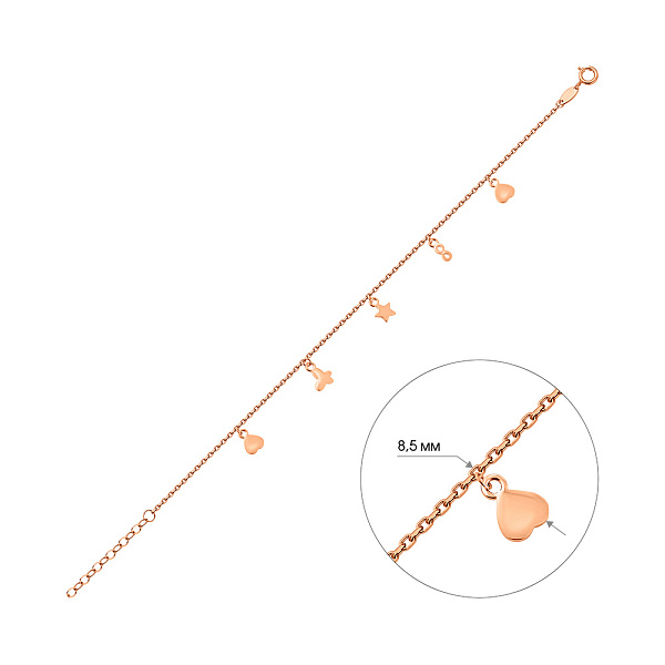 Золотой браслет с подвесками (арт. 326379) – изображение 4