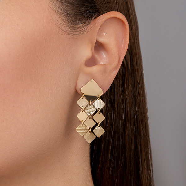 Золотые серьги с подвесками Francelli (арт. 1092056ж) – изображение 2