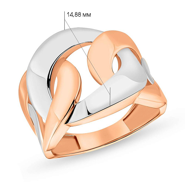 Кольцо "Звенья" золотое без камней (арт. 155364кб) – изображение 2