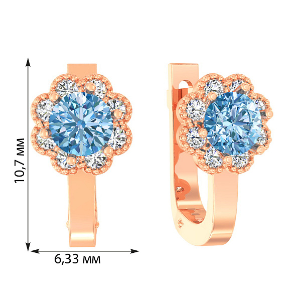 Детские золотые серьги с голубыми фианитами (арт. 110511г) – изображение 2