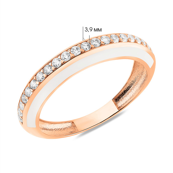 Золотое кольцо с эмалью и фианитами (арт. 156339еб) – изображение 4