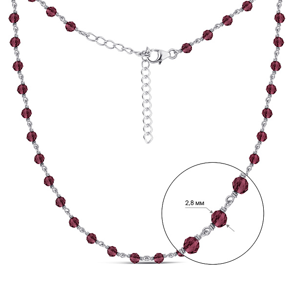 Серебряное колье с гранатом (арт. 7507/2126256Г) – изображение 2