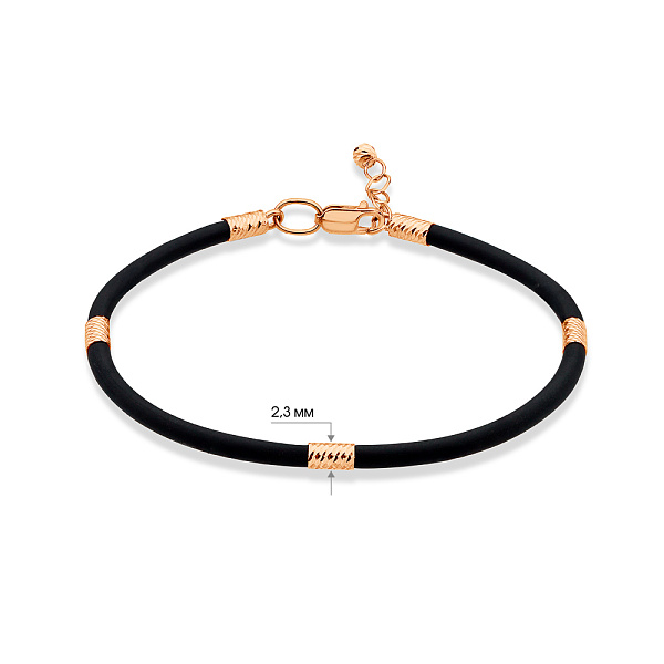 Браслет з каучуку з золотими вставками (арт. 340257а) – зображення 3