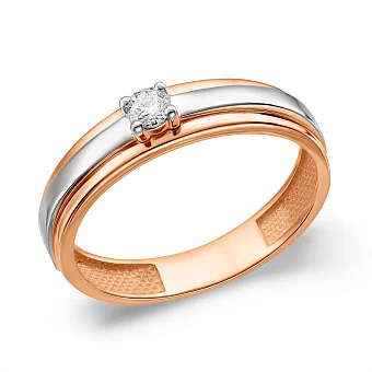 Золота каблучка на заручини з діамантом (арт. К011008005)