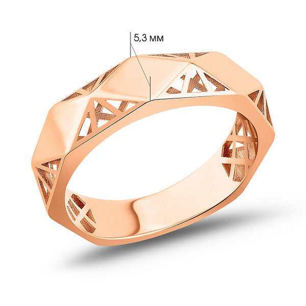 Кольцо из красного золота без камней (арт. 156614) – изображение 4