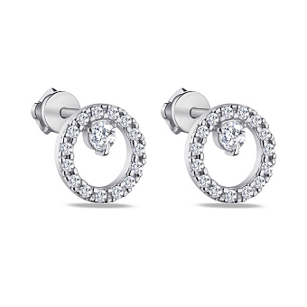 Серьги-пусеты из серебра с фианитами (арт. 7518/А115сю)