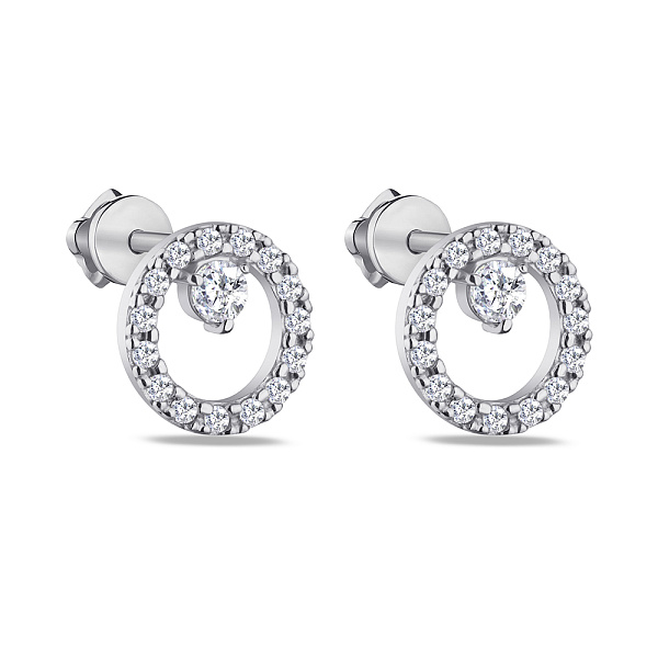 Серьги-пусеты из серебра с фианитами (арт. 7518/А115сю) – изображение 1