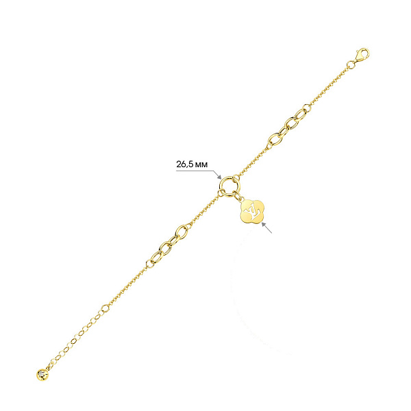 Браслет из желтого золота с подвеской (арт. 326747ж) – изображение 2