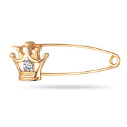 Булавка из красного золота «Корона» с фианитом  (арт. 280219)