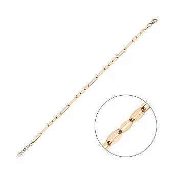 Браслет золотой "Звенья" в красном цвете металла (арт. 325076)