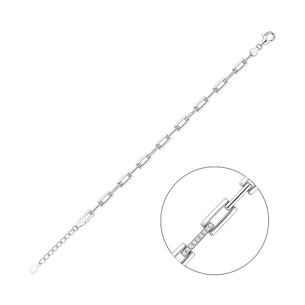 Серебряный браслет с дорожкой из фианитов (арт. 7509/5526) – изображение 1