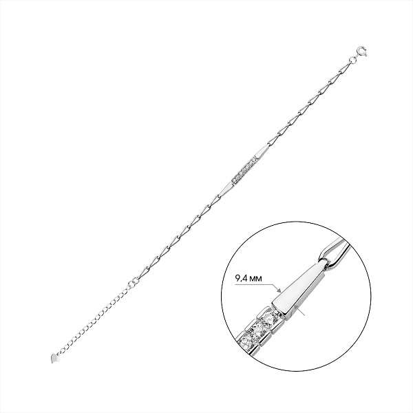Браслет из серебра с фианитами (арт. 7509/Б2Ф/410-16,5) – изображение 2