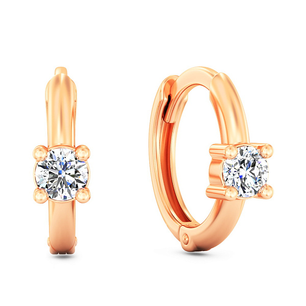 Сережки з червоного золота з фіанітами (арт. 1101113) – зображення 1