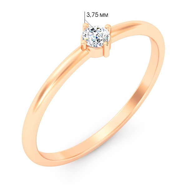 Золота каблучка з фіанітом (арт. 1401075) – зображення 4