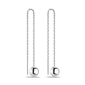 Фото Серебряные серьги-протяжки с шариками (арт. 7502/4763/2)