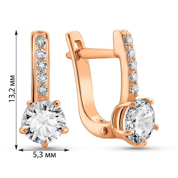 Серьги из красного золота (арт. 2102722101) – изображение 2