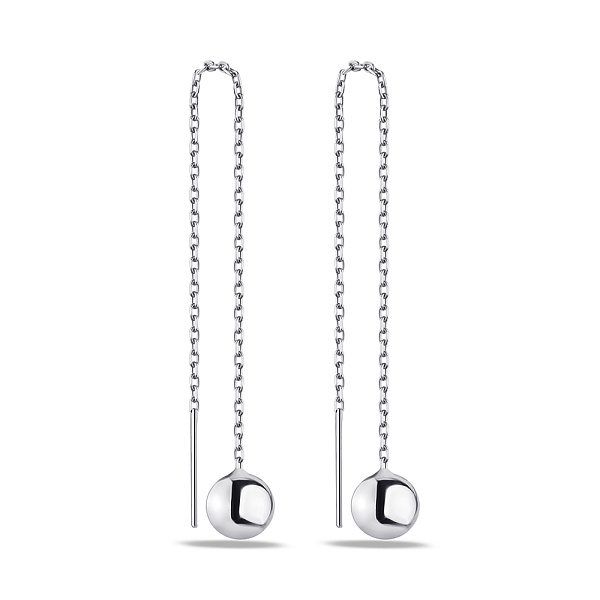 Серебряные серьги-протяжки с шариками (арт. 7502/4763/2) – изображение 1