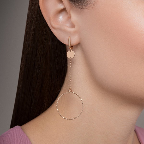 Длинные серьги из золота без камней (арт. 109564) – изображение 2
