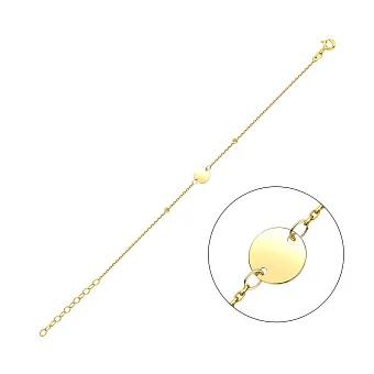 Браслет Монета из желтого золота (арт. 326513/8ж)