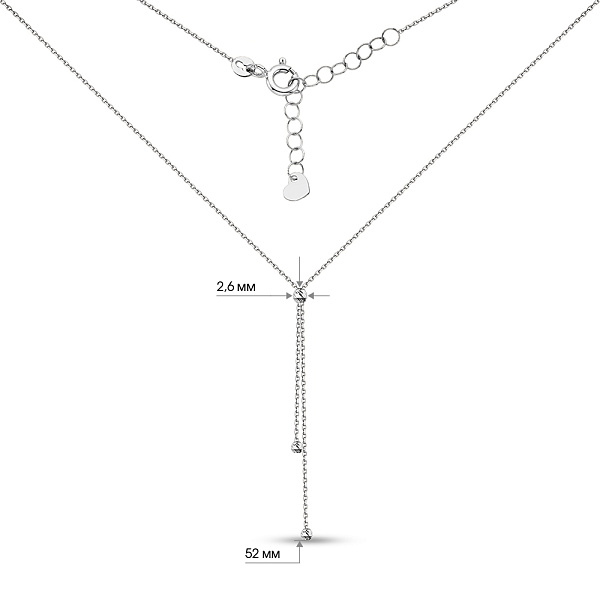 Кольє з білого золота (арт. 360180б) – зображення 5