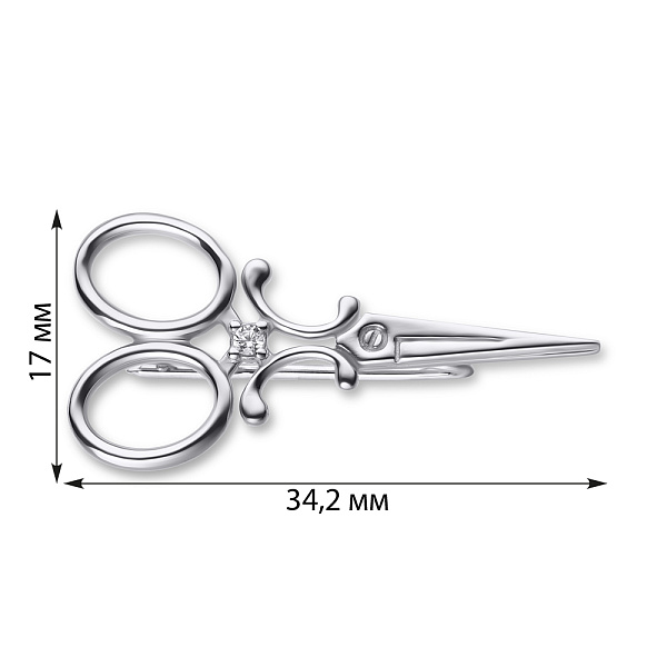 Срібна брошка Trendy Style з фіанітом (арт. 7505/7114р) – зображення 2