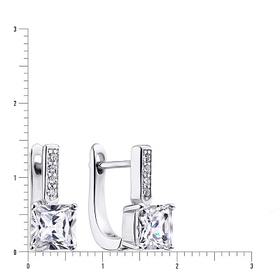 Сережки срібні з фіанітами (арт. 7502/3138)