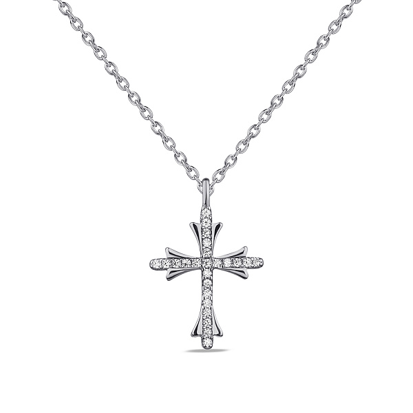 Колье из серебра "Крестик" с фианитами (арт. 7507/1683) – изображение 1