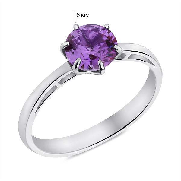 Срібна каблучка з аметистом (арт. 7501/483Акп) – зображення 2