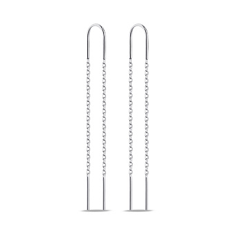 Фото Длинные серебряные серьги без камней (арт. 7502/9744)