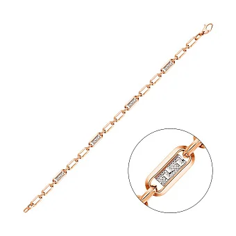 Браслет Олимпия из красного и белого золота (арт. 325434кб)