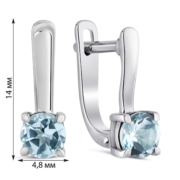 Серебряные сережки с топазами (арт. 7502/2179481Пг) – изображение 2