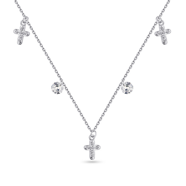 Серебряное колье с фианитами (арт. 7507/1394) – изображение 1