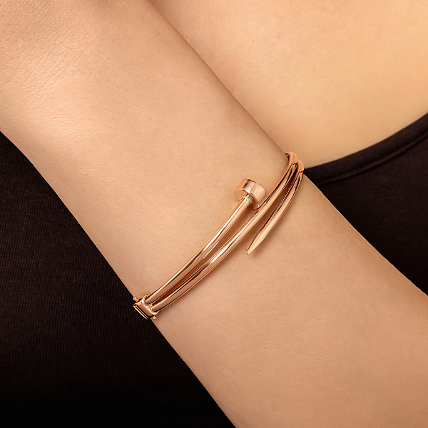 Золотой женский браслет «Гвоздь» (арт. 324144) – изображение 2