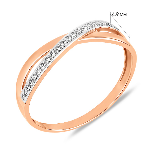 Золота каблучка Синергія з білими фіанітами (арт. 140770) – зображення 2