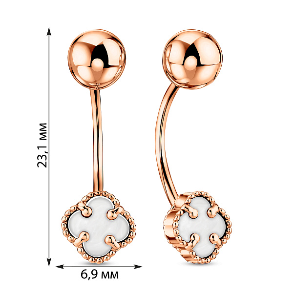 Золоті сережки з перламутром (арт. 1092139/7п) – зображення 4