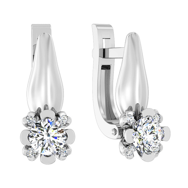 Золотые серьги с фианитами (арт. 111015б) – изображение 1