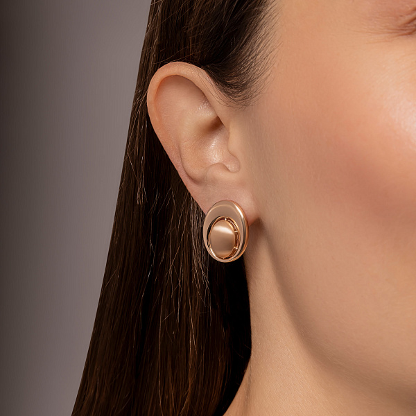 Серьги из красного золота без камней (арт. 1092148м) – изображение 2