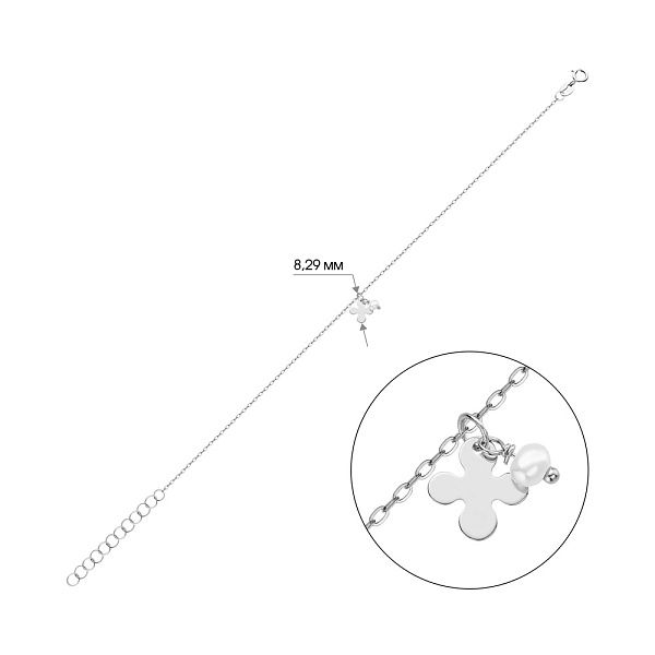 Золотой браслет с жемчугом (арт. 326929бпрлб) – изображение 2