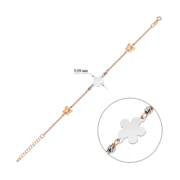 Браслет з червоного і білого золота без каменів (арт. 325431кб) – зображення 3