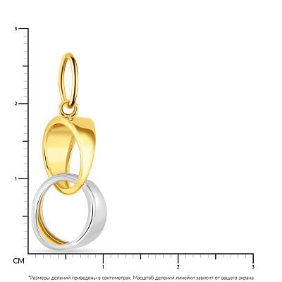 Золотой подвес в желтом и белом цвете металла  (арт. 424534жб)