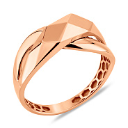 Фото Широкое кольцо из красного золота (арт. 1401177)