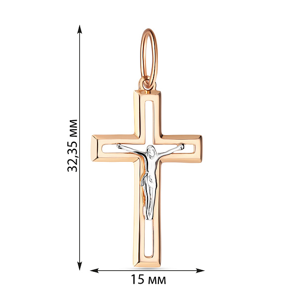 Крестик из красного золота «Спасение во Христе» (арт. 501367) – изображение 2