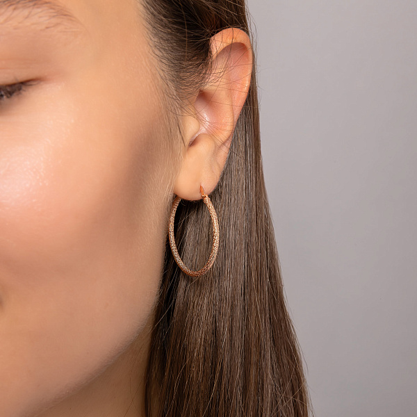 Серьги-кольца из красного золота (арт. 1091203/30) – изображение 2