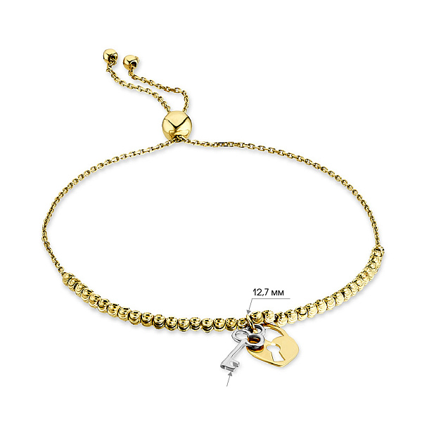 Браслет «Ключ к сердцу» из желтого золота (арт. 324541жбП2) – изображение 2