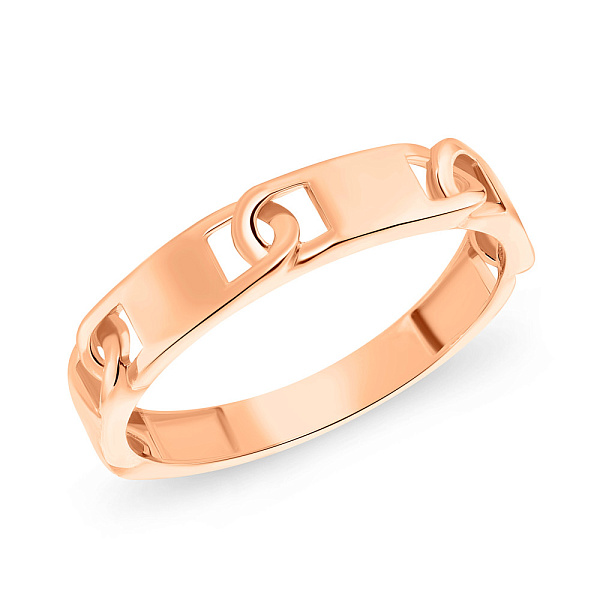 Золотое кольцо "Звенья" без камней (арт. 155548) – изображение 1
