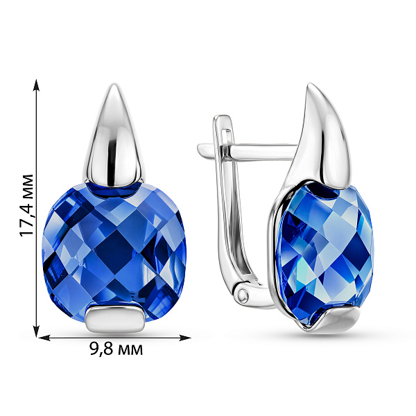Серьги из белого золота с кварцем (арт. 110258Пбкс) – изображение 4